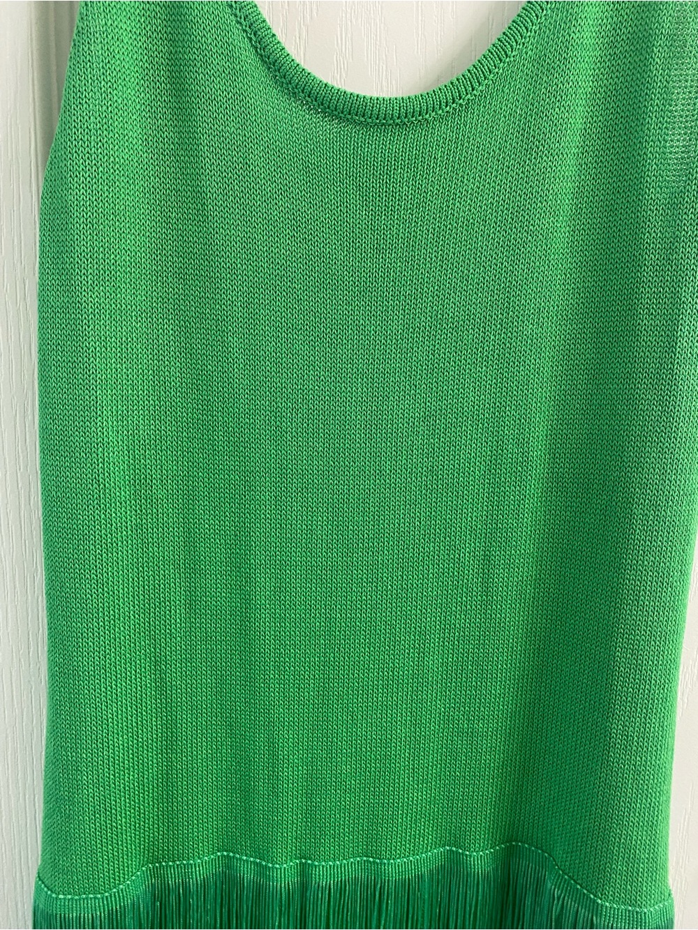 Vici Sunset Spritz Great Gatsby Tiered Fringe Maxi Vibrant Green Knit Dress M - Picture 7 of 15